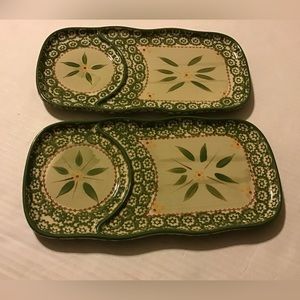 TEMPTATIONS SET OF 2 SOUP & SANDWICH PLATTER OLD WORLD EIC